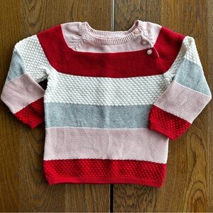 H&M Festive Christmas Holiday Sweater Pink White Red Silver | Size 12-18 months